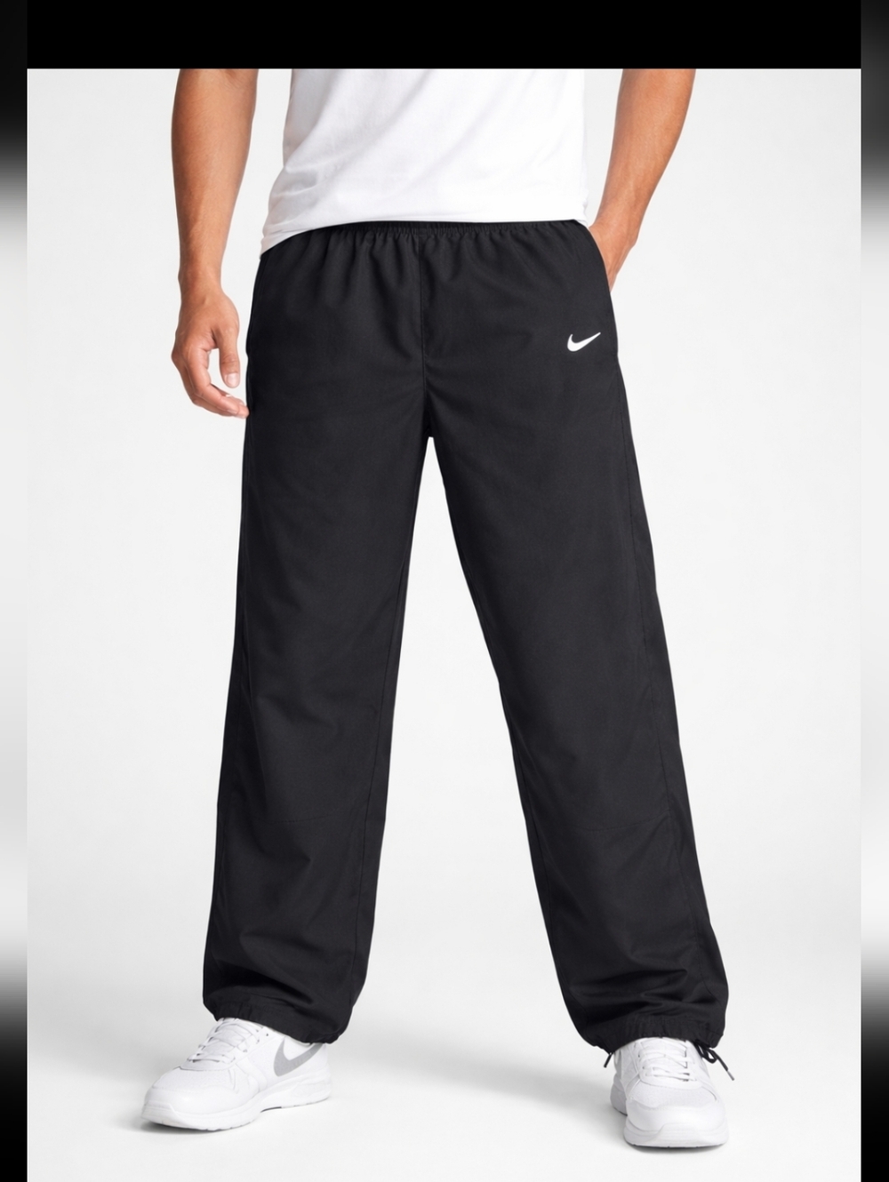Nike Men Dri-fit Black Team Men Training Drill Pants W Adjustable Ankles (SZ:L)